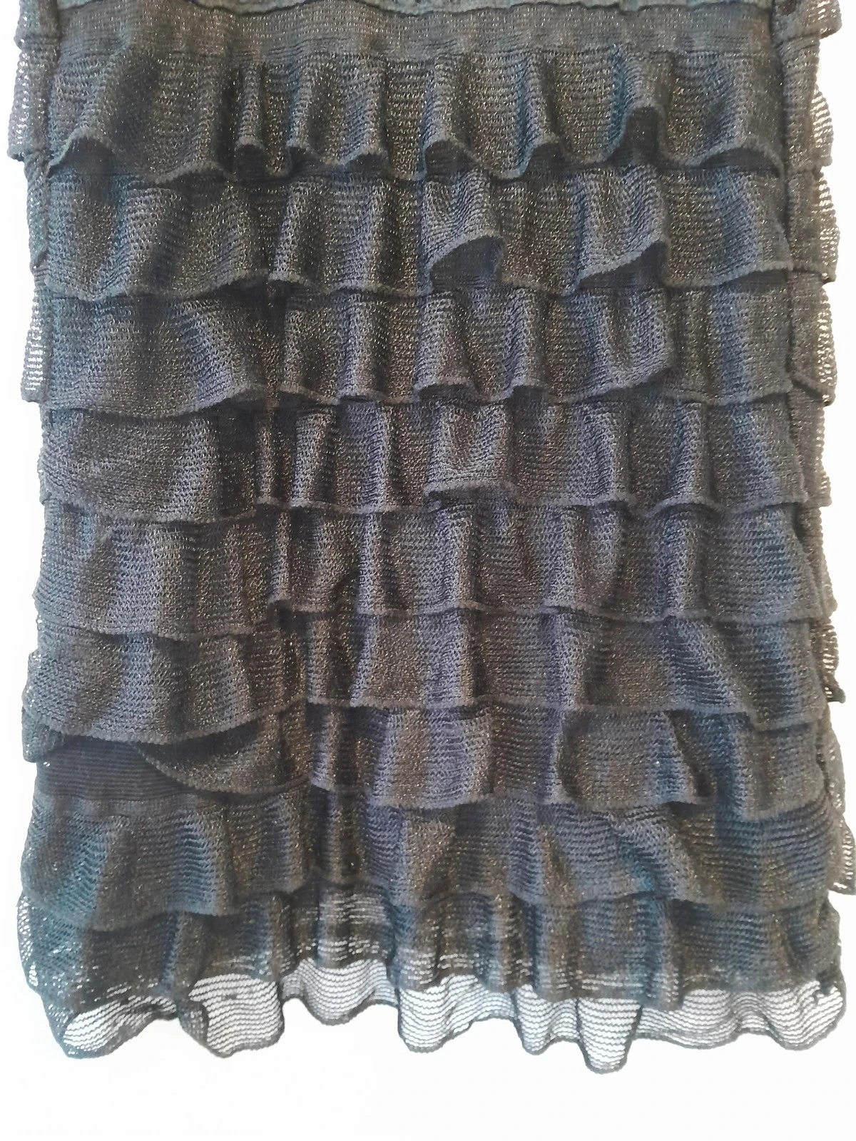 Vestido longo, com babados, cor preto, Tamanho 38/40 – photo 3